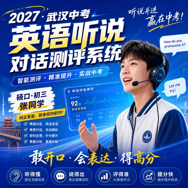 武汉中考人机对话到底难不难家长解读硚口&middot;初三张同学（纠正发音，跻身校内前列）